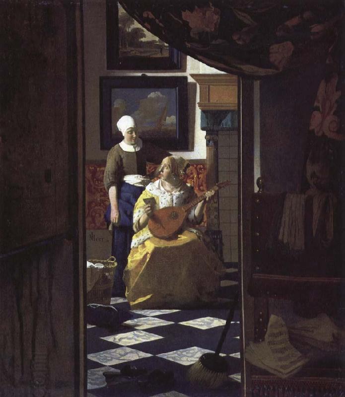 Jan Vermeer letter oil painting picture